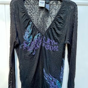 Women’s Lace Harley Davidson long sleeve Sz XL